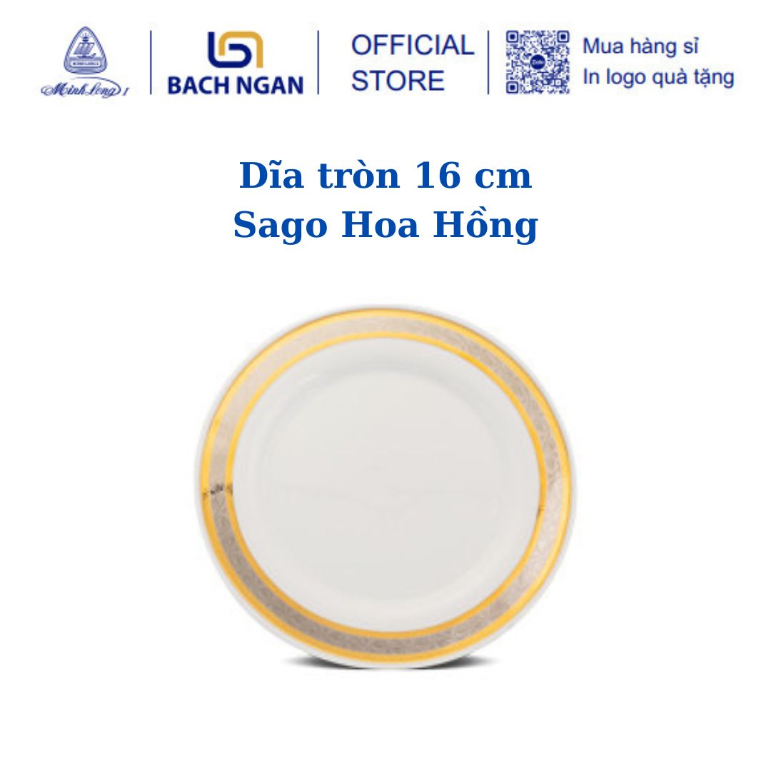 Dĩa tròn 16cm sago hoa hồng - gốm sứ cao cấp minh long 1