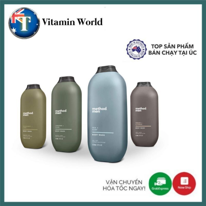 Sữa tắm Dưỡng ẩm Cho Nam method men body wash 532ml - Hàng Nội Địa Úc