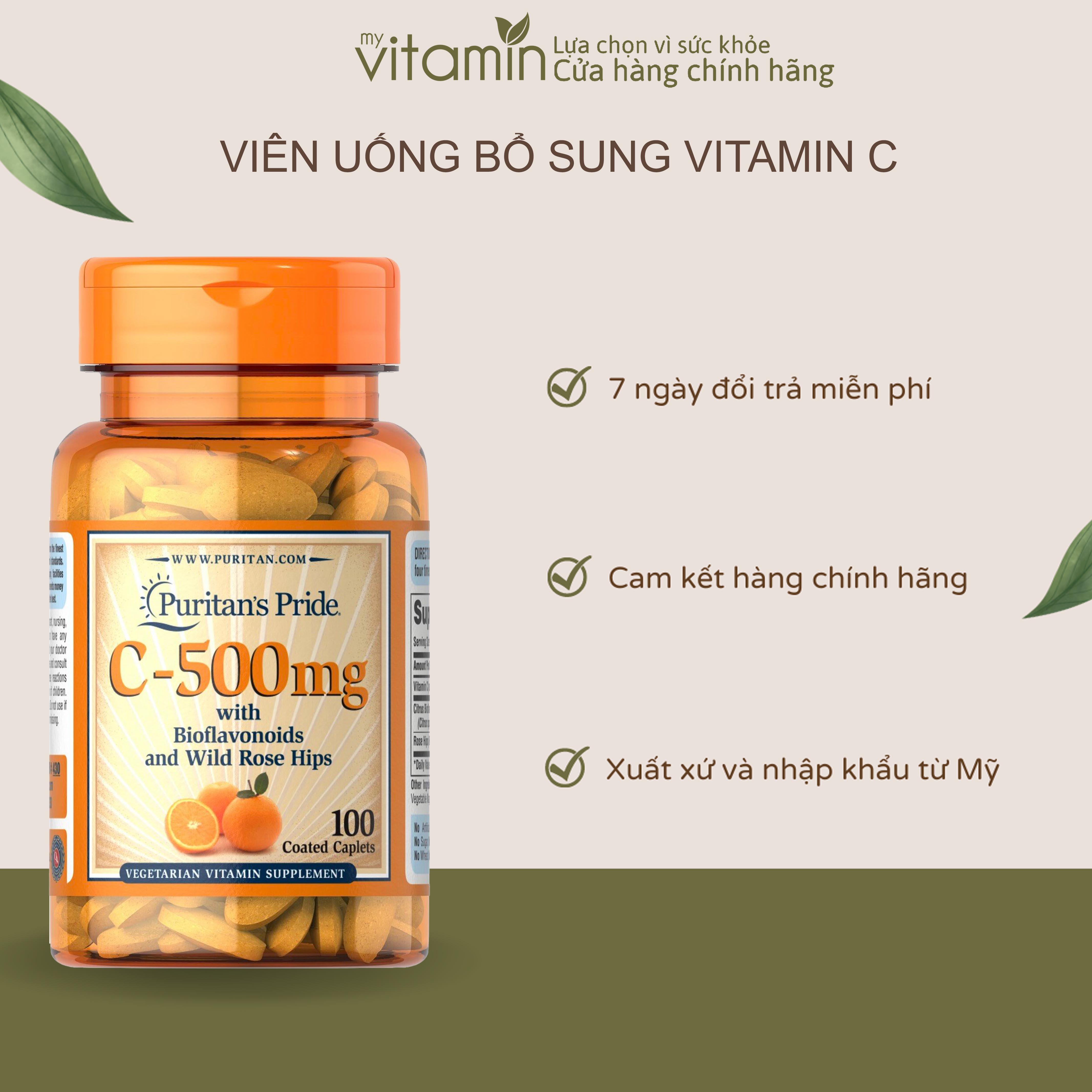 Viên Uống Vitamin C 500mg-1000mg 100 viên Giúp Tăng Cường Hệ Miễn Dịch Đẹp