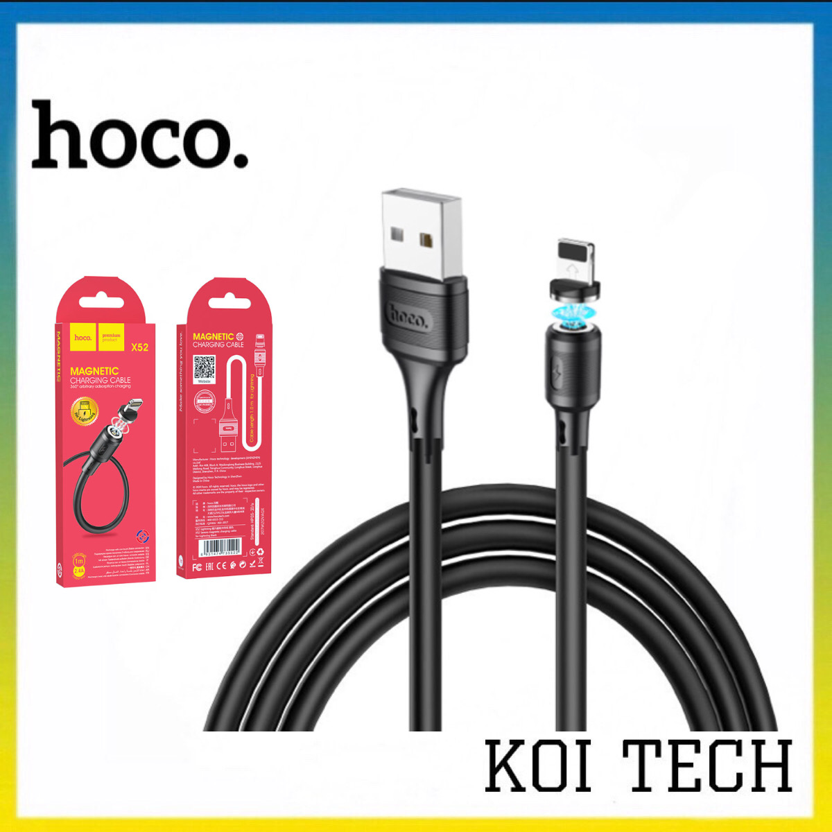 Dây sạc nam châm iphone hoco uc52 - cáp sạc ip từ tính hoco x49  - KOI TECH