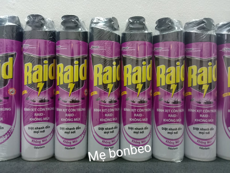 Combo 2 chai Xịt Raid diệt côn trùng không mùi 600ml