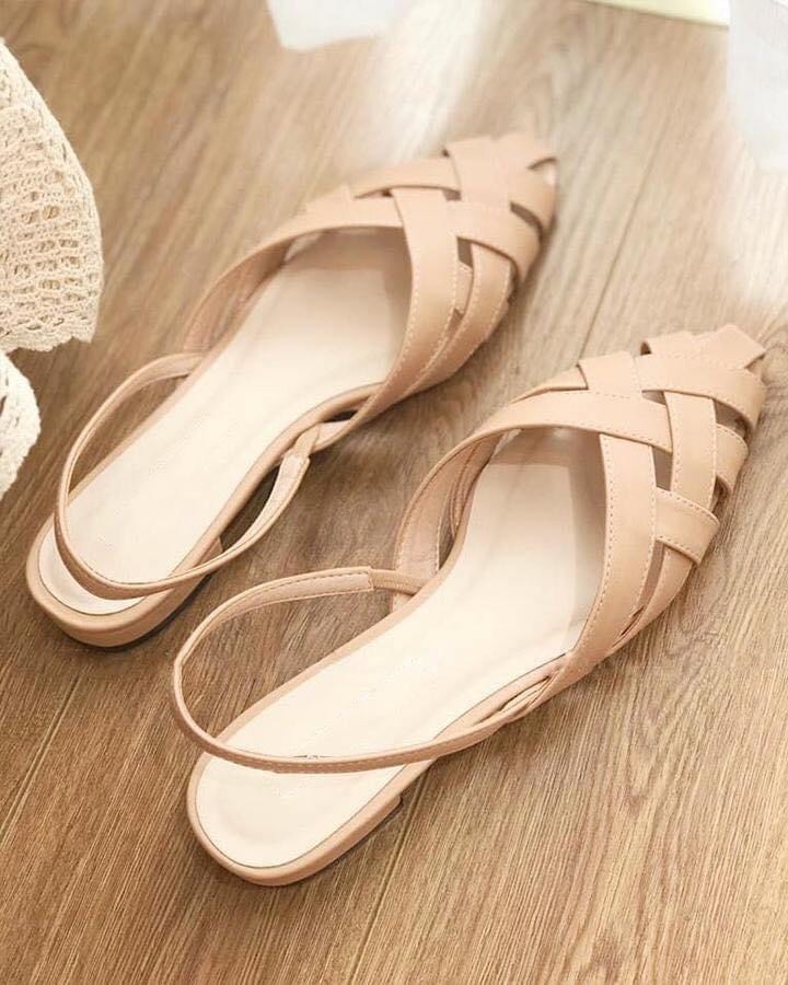 Sục gót bệt mũi nhọn đan chéo, quai hậu (T33)
