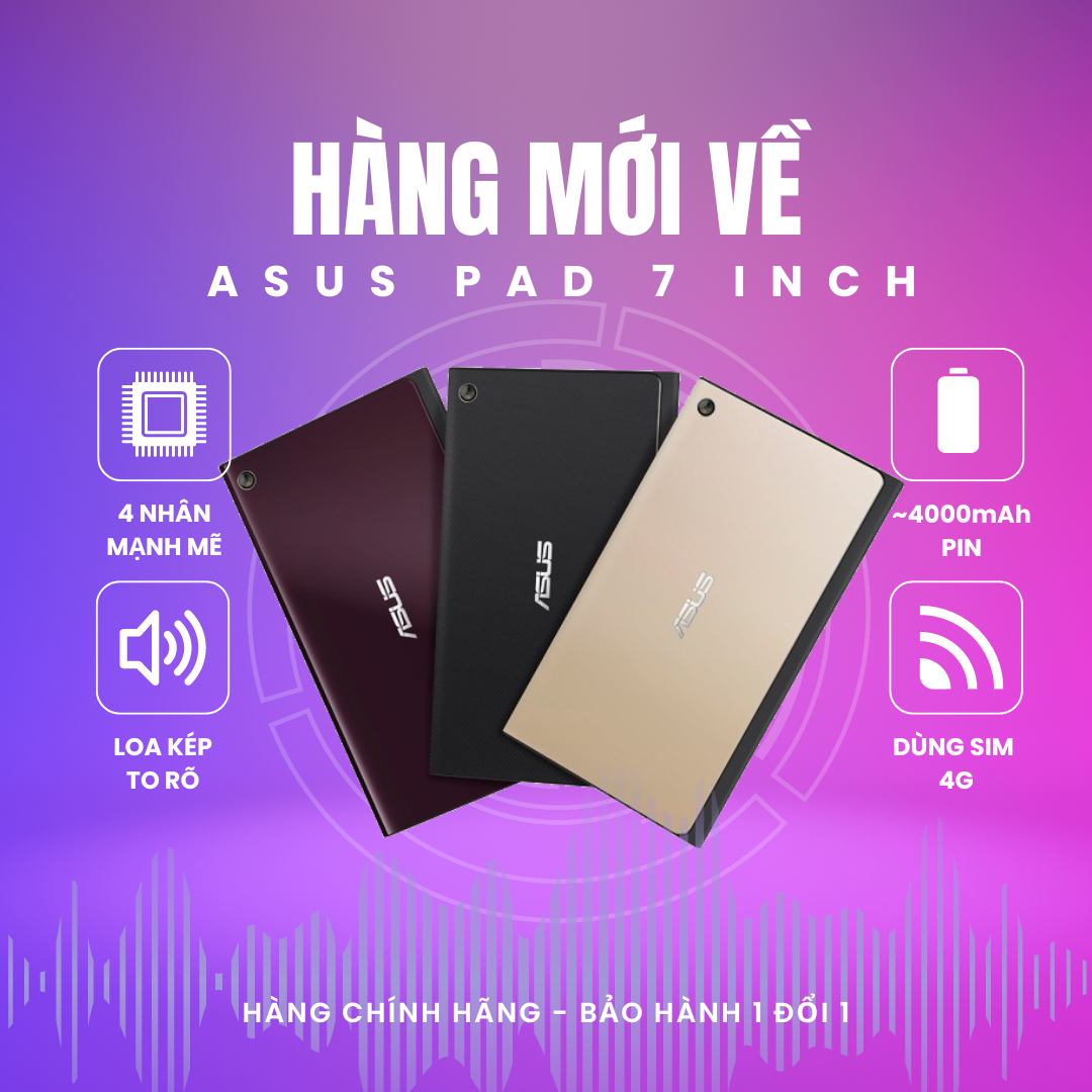 Máy tính bảng Asus Pad 7 inch pin lâu, dùng được sim, học tập, giải trí hát karaoke, game nhẹ ngon lành