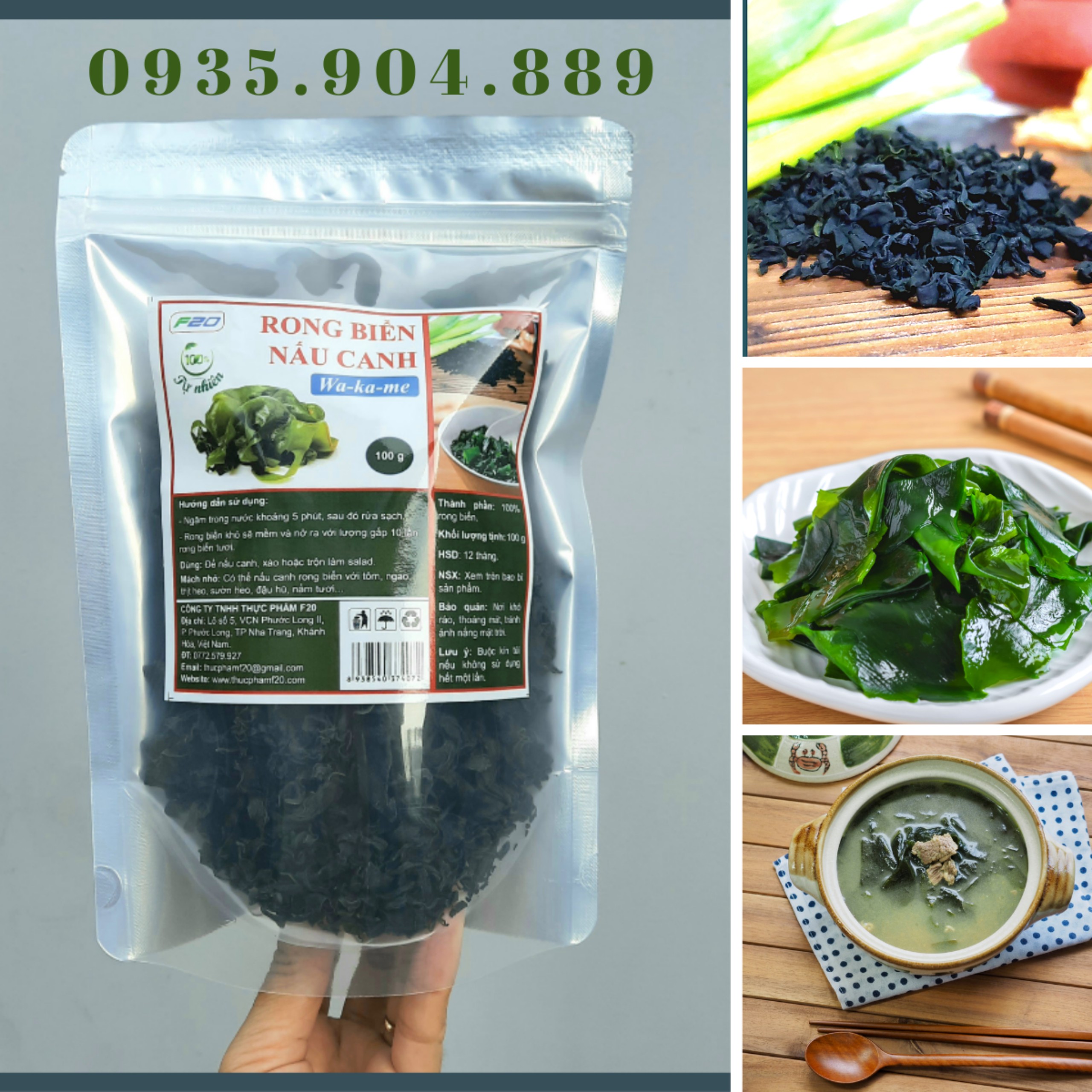 Gói 100g rong biển nấu canh wa-ka-me - canh rong biển hàn quốc