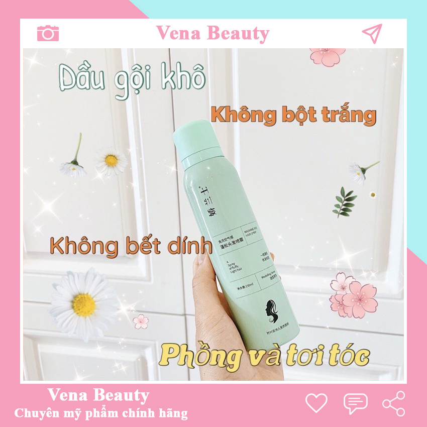 [HÀNG MỚI VỀ] Dầu gội khô dạng xịt tạo phồng tóc hết bết tóc da dầu mini  nội địa trung dành cho học sinh Spec Vena Beauty