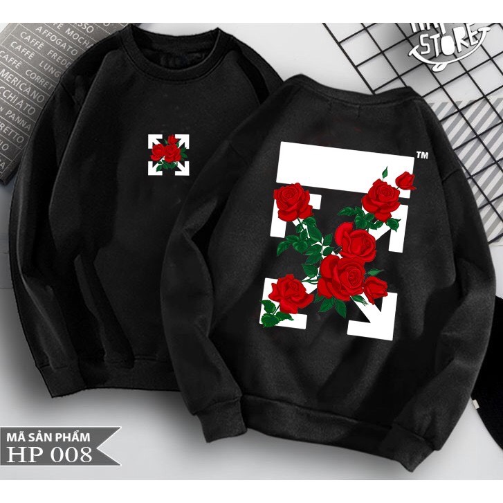 [HCM]ÁO SWEATER FORM RỘNG UNISEX NAM NỮ HOA HỒNG CÓ BIG SIZE VẢI NỈ BÔNG CAO CẤP
