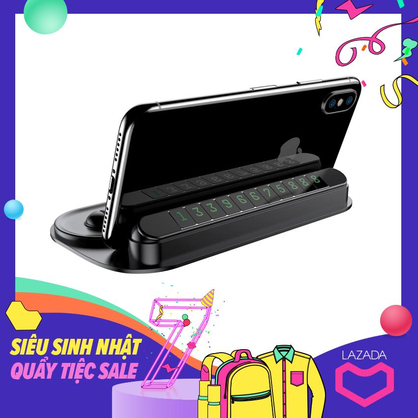 Bộ đế giữ điện thoại trên xe hơi tích hợp bảng số điện thoại Baseus Horizon Silicone Parking Number Card Bracket LV327