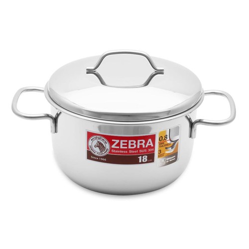 Nồi Inox 304 3 đáy Zebra Thái Lan 18cm 2,5l -162286 Extreme Infinity