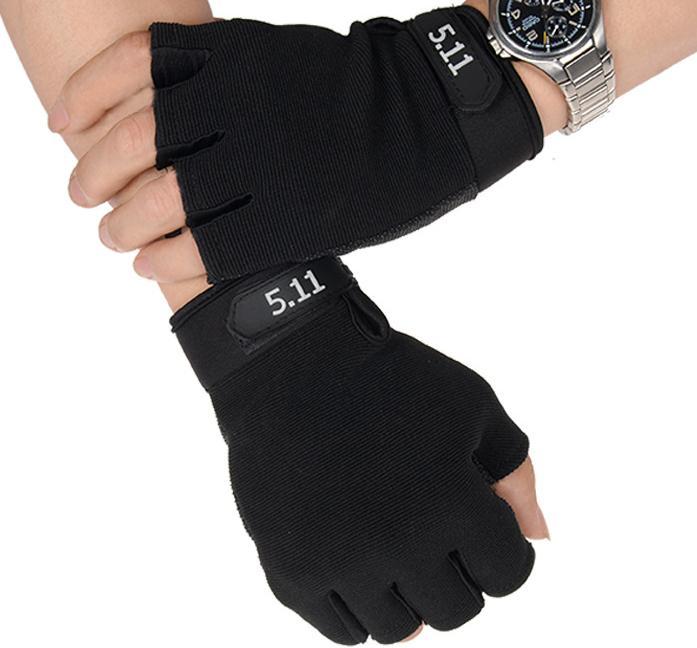 Găng Tay Nam Hở Ngón 5.11 găng tay xe máy tập gym thể thao chống nắng phong cách thời trang GT-01a (Đen) - CIRINO