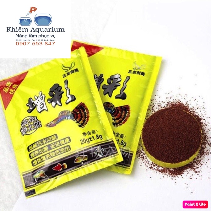 Thức ăn siêu đạm cho cá vàng 42% đạm, dành cho cá 1n-1,5n