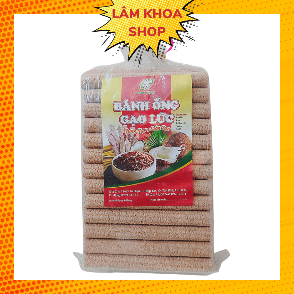 Bánh ống gạo lứt ngọc phát, ăn vặt, chay mặn đều dùng được