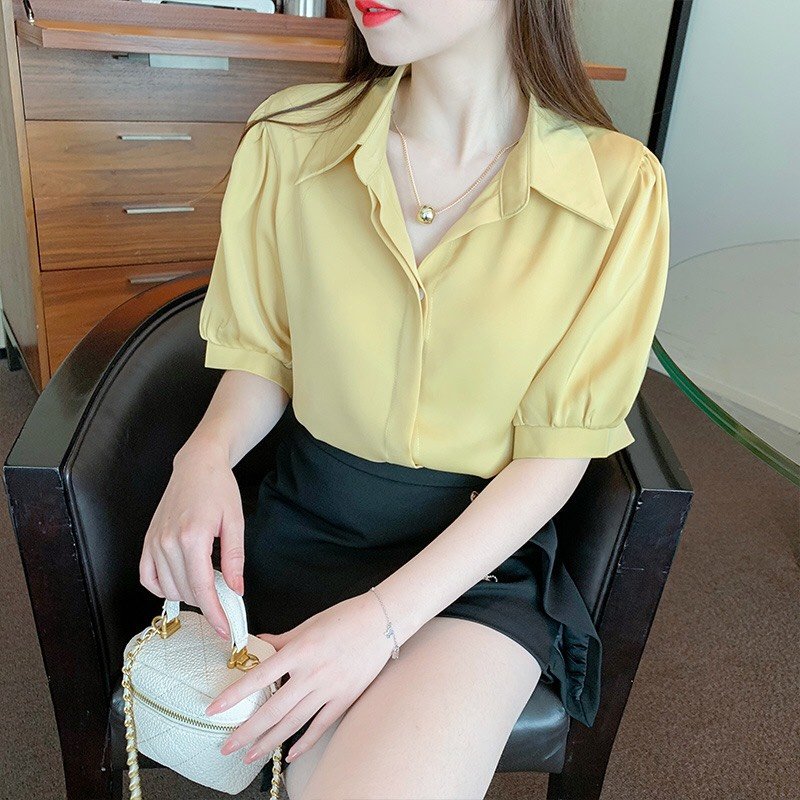 Áo sơ mi nữ kiểu tay phồng thời trang công sở THE MIX-UP SHOP phong cách hàn quốc cực xinh