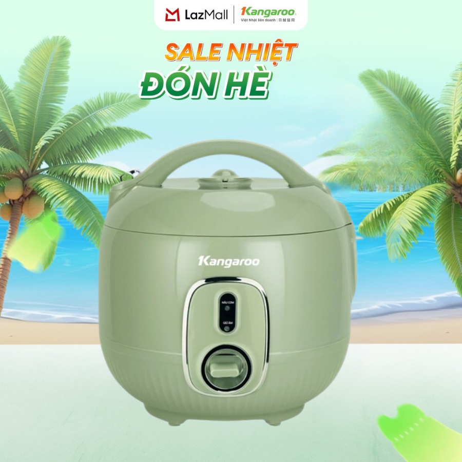 Nồi cơm điện Kangaroo 1 lít KGRC10M1 Công Suất 400W cho 1-3 người ăn - BH 1 năm