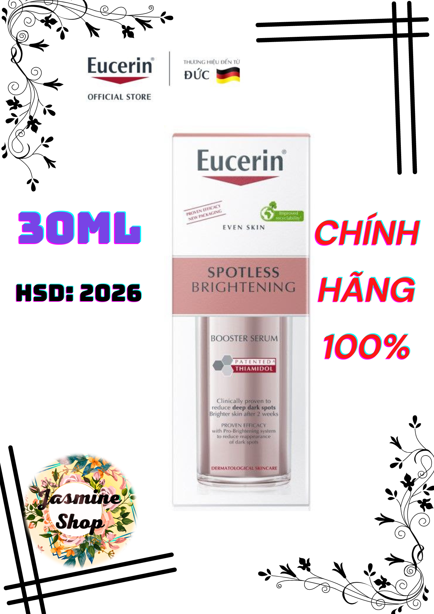 Tinh chất giảm thâm nám & dưỡng sáng Eucerin Spotless Brightening Booster Serum 30ml