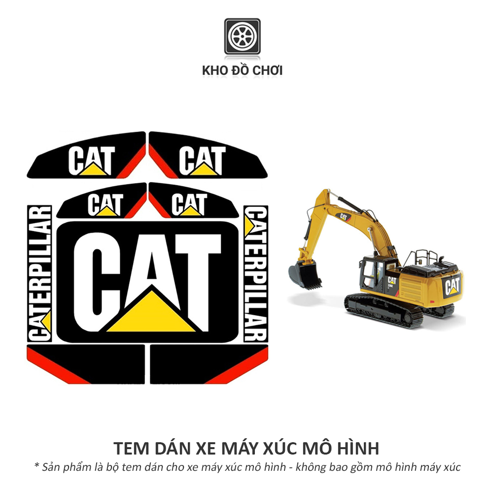 Bộ tem CAT dán mô hình máy xúc