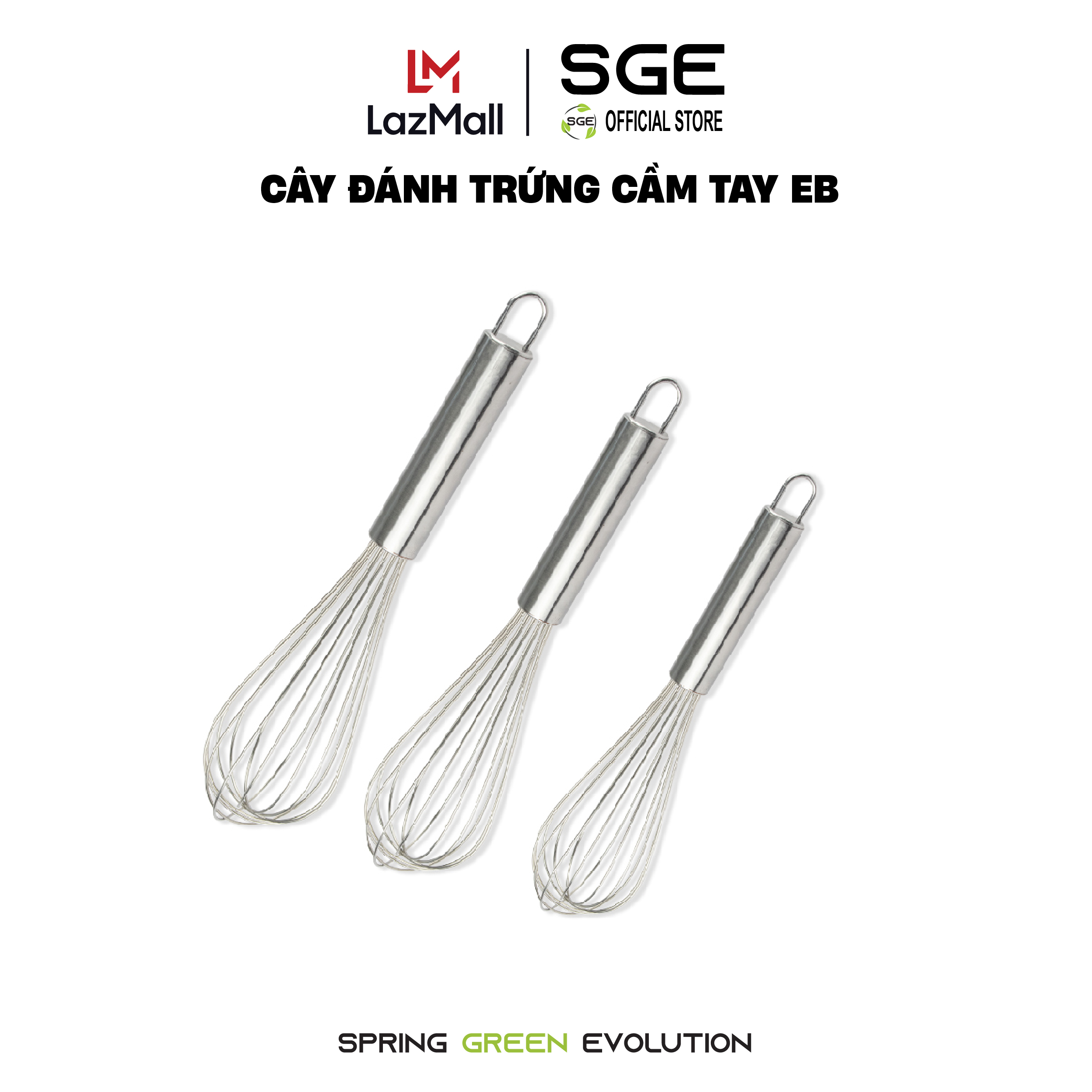 Que/ Phới/ Lồng Đánh Trứng SGE EB - Tiêu Chuẩn Inox Cứng Cáp Nhiều Kích Cỡ Lựa Chọn Đa Mục Đích Sử Dụng