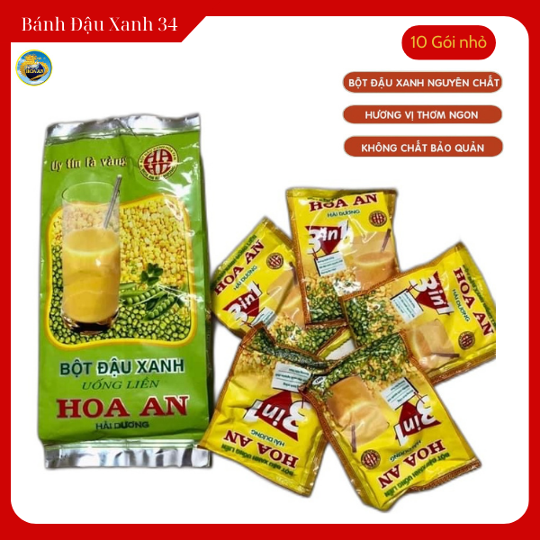 Bột đậu xanh uống liền hoa an 500gram