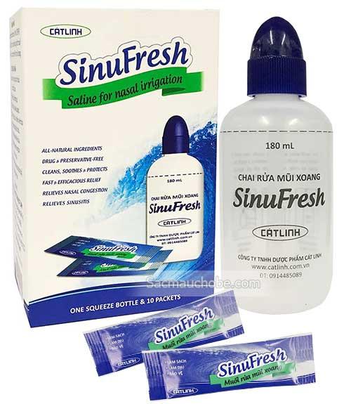 Bình rửa mũi sinufresh+10 gói muối