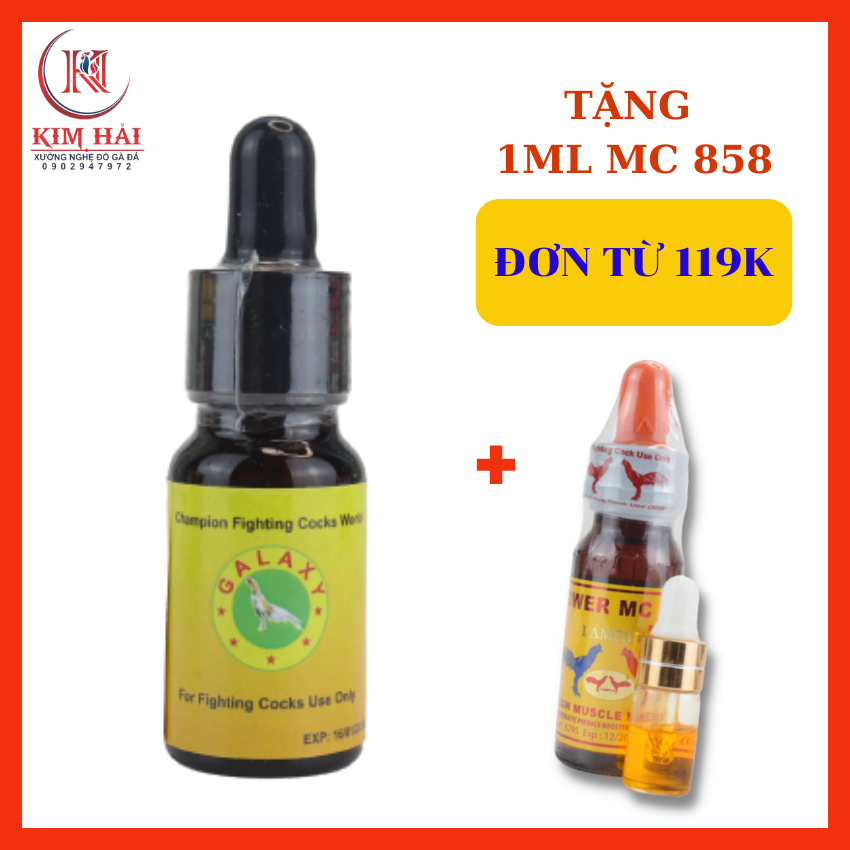 Galaxy 5in1-[lọ 10 ml]-[th.uốc nhỏ trực tiếp]-Hen,khò khè,phân xanh phân trắng,sổ mũi sưng phù đầu má mặt hiệu quả nhanh cho gà đá.