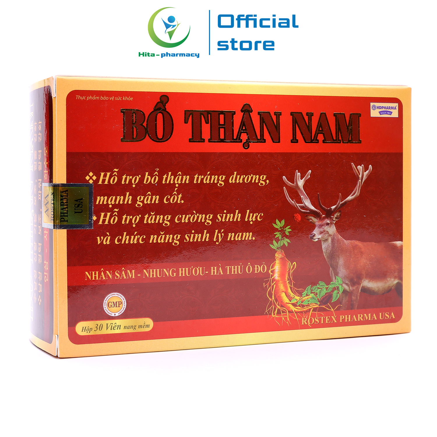 Bổ Thận Nam thảo dược tăng cường sinh lý nam, bổ thận, tráng dương, mạnh gân cốt - Hộp 30 viên