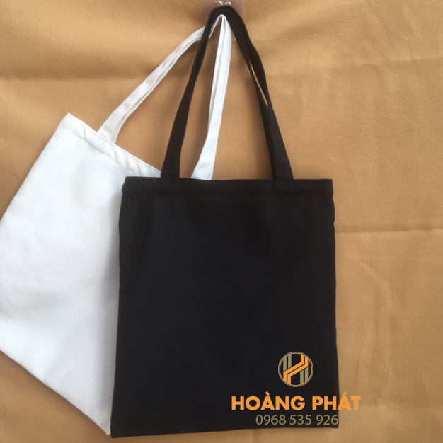 Túi vải bố, túi canvas Màu đen có khóa kéo