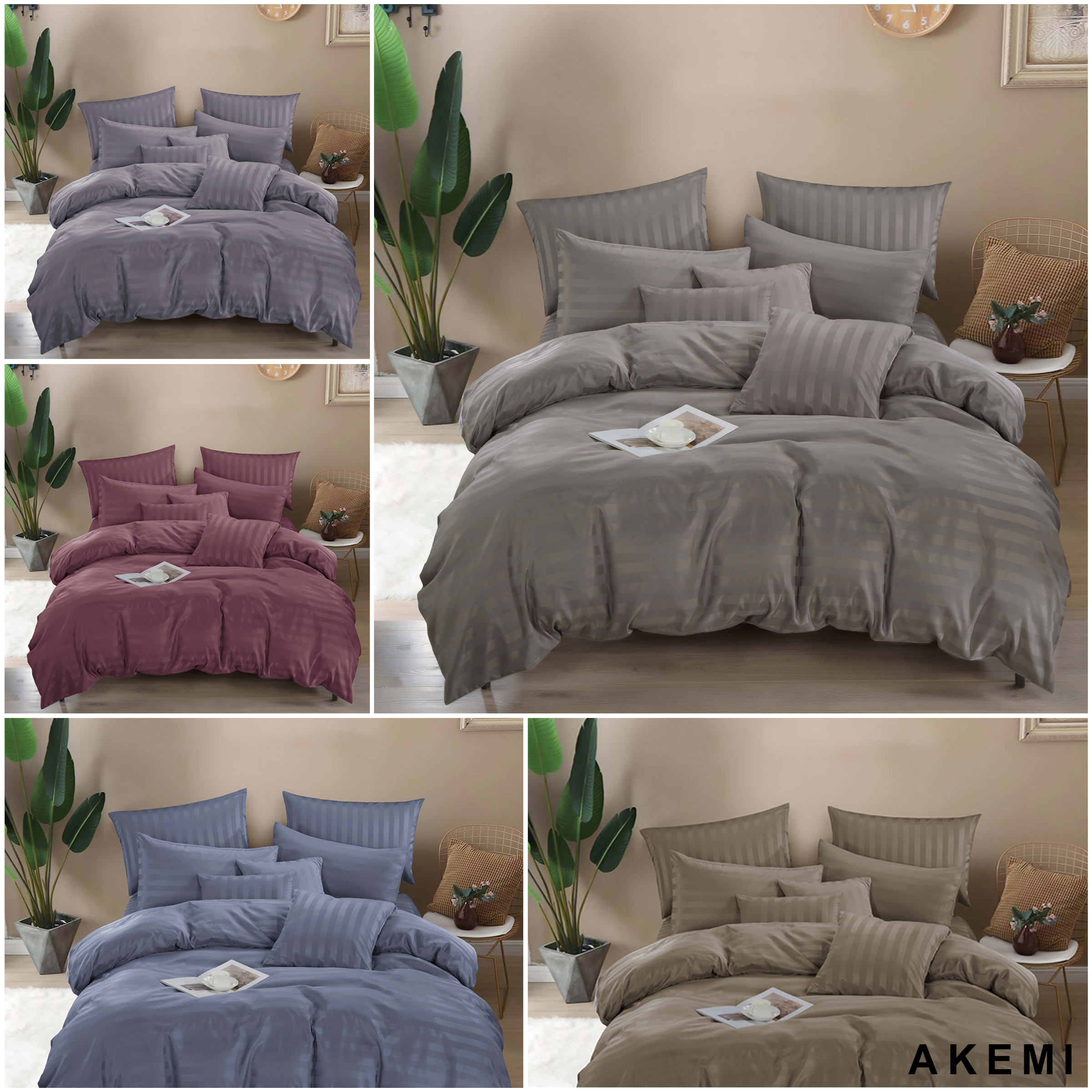 Bộ Chăn Ga Chần Bông Ai By Akemi Colourdream,5 món (King/Queen)