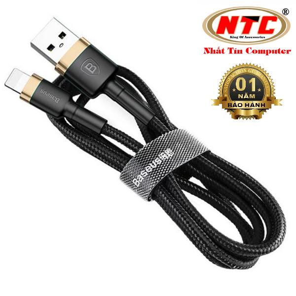 Cáp sạc Lightning Baseus Cafule CALKLF-BV1 dài 1m hỗ trợ 2.4A max dây bọc dù chống đứt truyền dữ liệu (Màu Random) - Hãng phân phối chính thức - Nhất Tín Computer