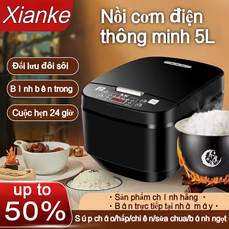 Minh rice cooker multi-functional non-stick frying pan, 6L capacity, multi-functional soup porridge cooking, 3 layer heating technology, 24 hour appointment, nice energy saving, multi-functional cooking
