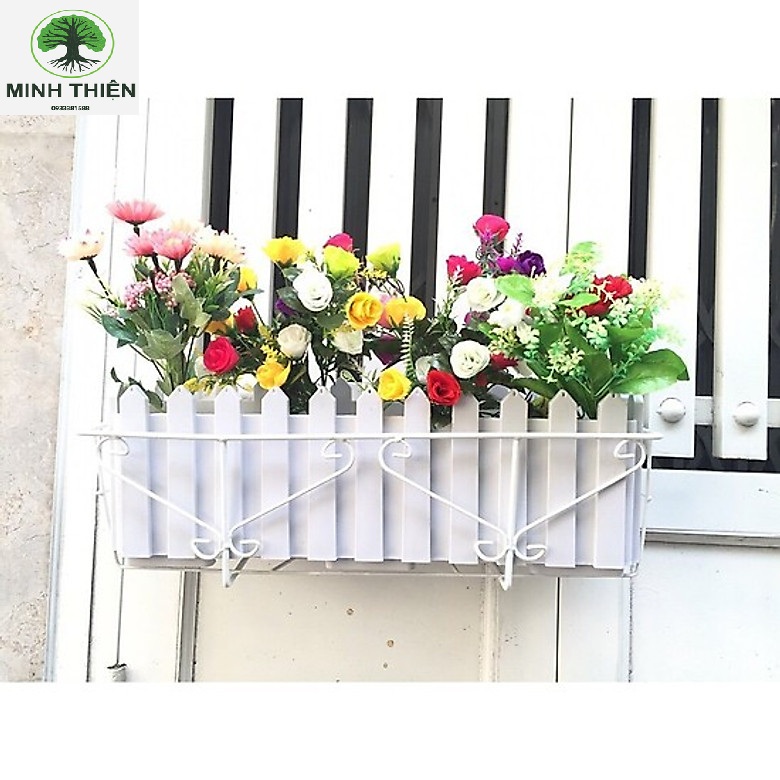 Chậu Treo Ban Công Hàng Rào-Trồng Cây Trang Trí-Trồng Rau (KT: 58cmx18cmx20cm)