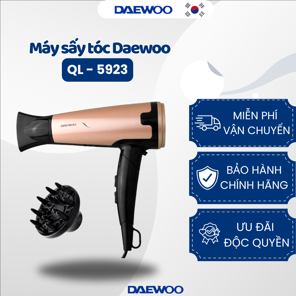 Daewoo Máy sấy tóc QL-5923 (1800w) - Hàng chính hãng