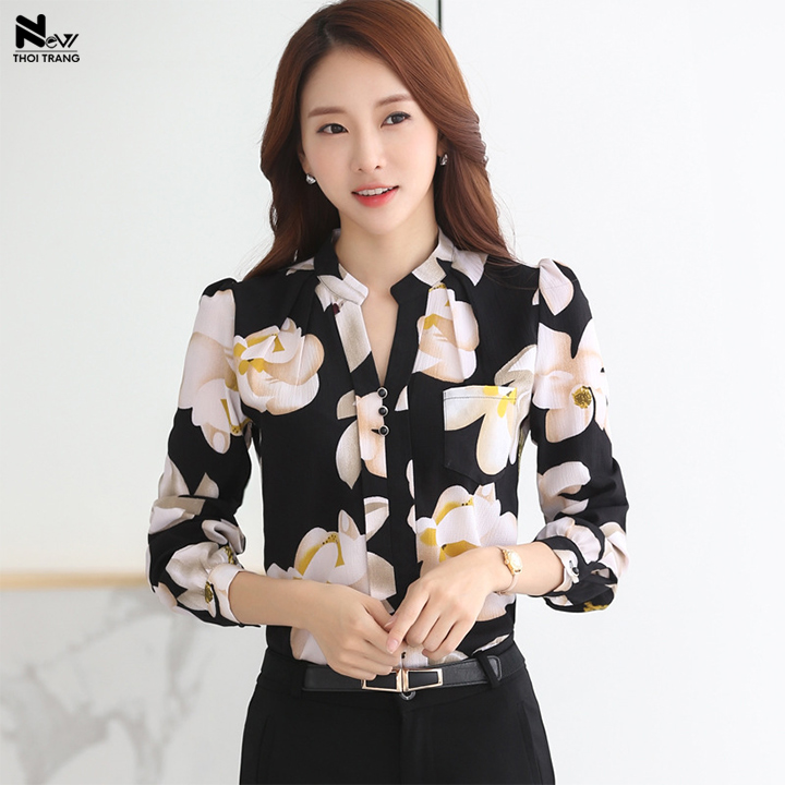 Áo sơ mi in hoa thời trang - new thoi trang