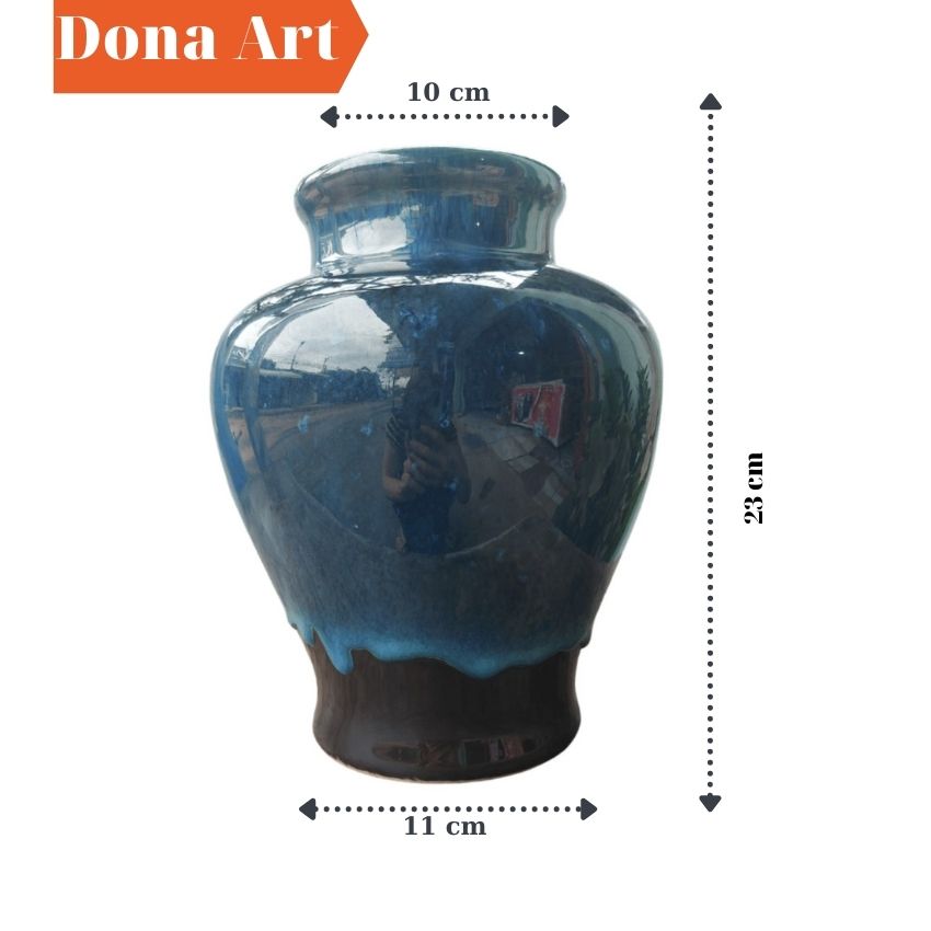 Bộ bình hoa gốm sứ trang trí dona art da14, bình gốm sứ men hỏa biến, bình hoa gốm sứ bát tràng