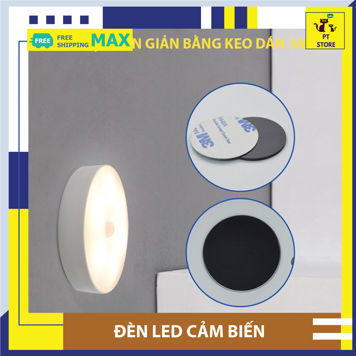 Đèn Cảm Biến, Đèn LED Chiếu Sáng Thông Minh Đa Chức Năng Tích Điện PT Store