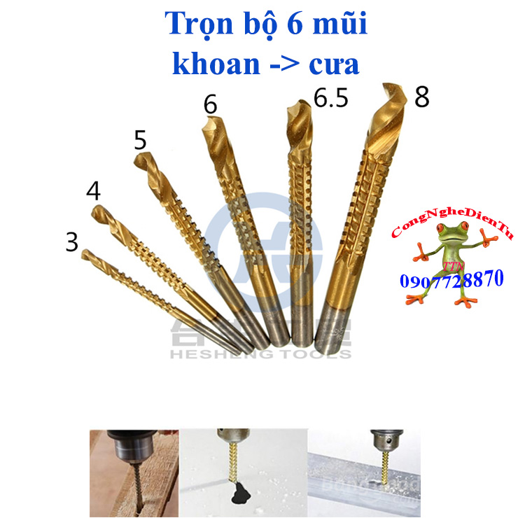 Bộ 6 mũi khoan cưa phủ Titanium