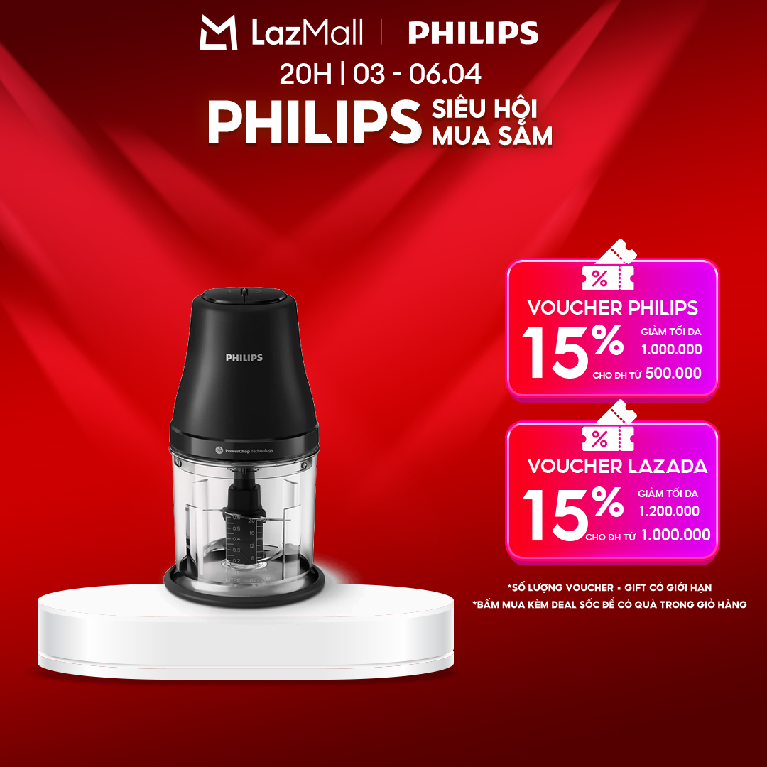 Máy Xay Thịt Philips HR1501/00 1 Lít|450W - Hàng Chính Hãng