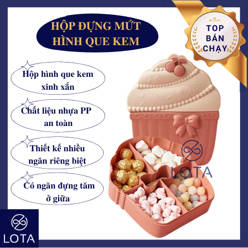 Hộp đựng bánh mứt hình que kem khay chứa bánh kẹo mứt tết có nắp đậy đẹp xinh dễ thương