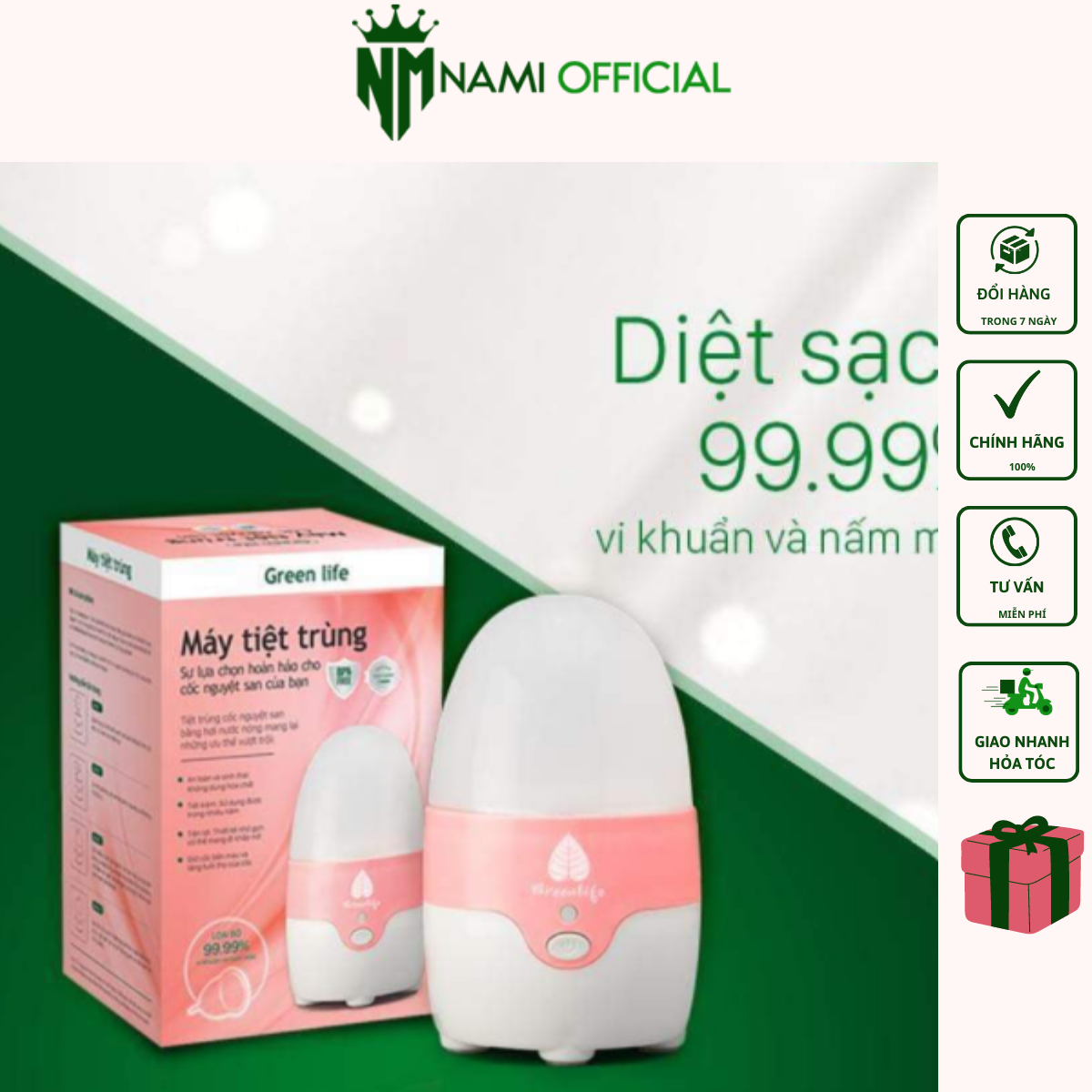 Máy tiệt trùng cốc nguyệt san Hàn Quốc -Cam Kết Hàng Chính Hãng