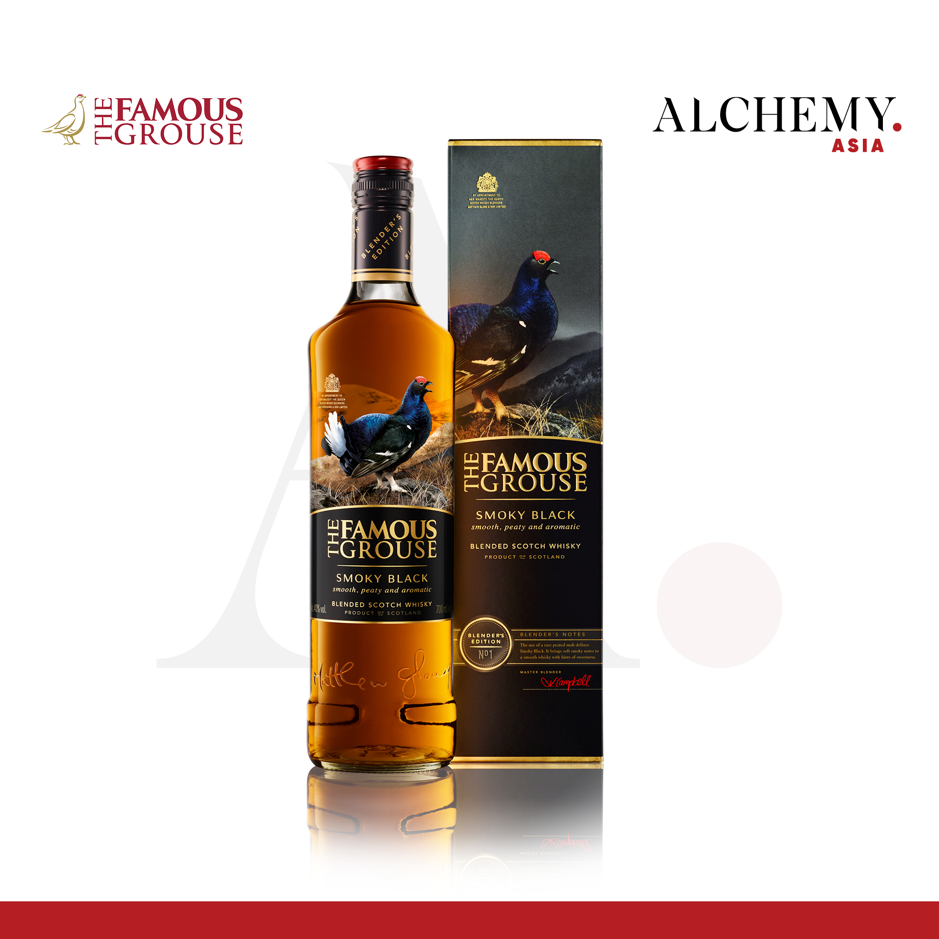 Rượu Scotch Whisky Blended The Famous Grouse Smoky Black 40% 700ml