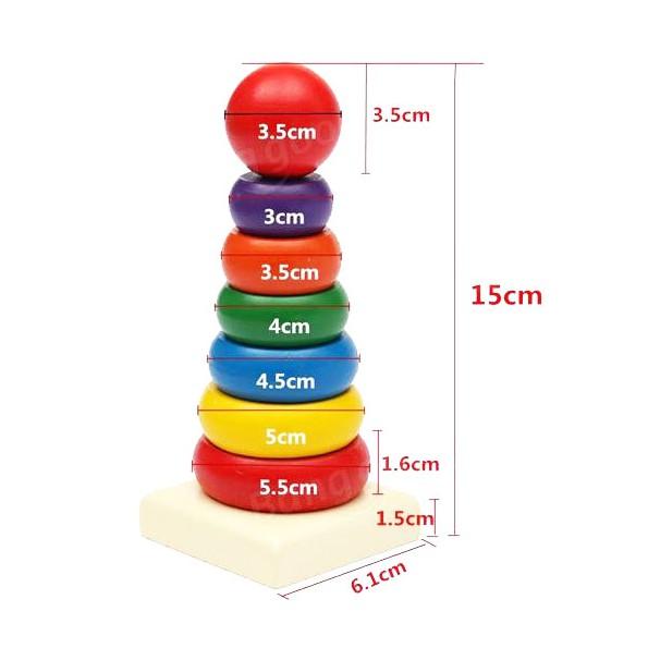 Đồ chơi tháp cầu vồng gỗ size bé