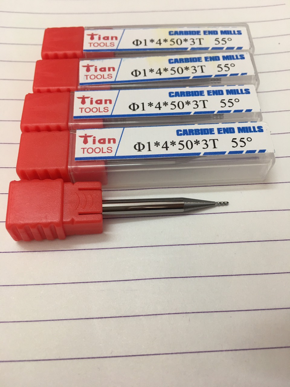 Dao phay hợp kim Phi D1 - Ø1: 3 Me - Dài 50mm - Ứng Dụng: Gia Công Nhôm - Đồng <55HRC /Dao phay hợp kim - Dao phay ngón