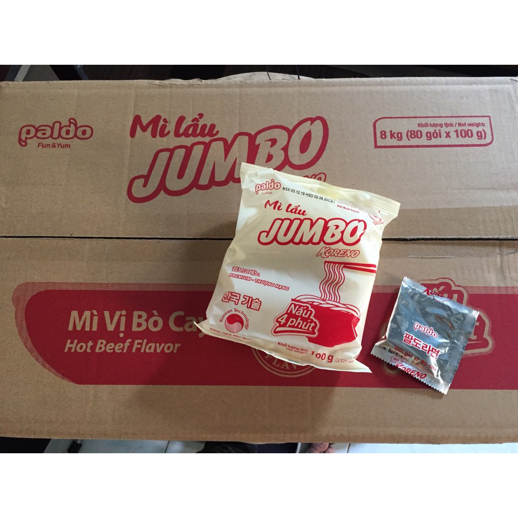 Mì koreno jumbo lẩu bò cay - sỉ 1 thùng