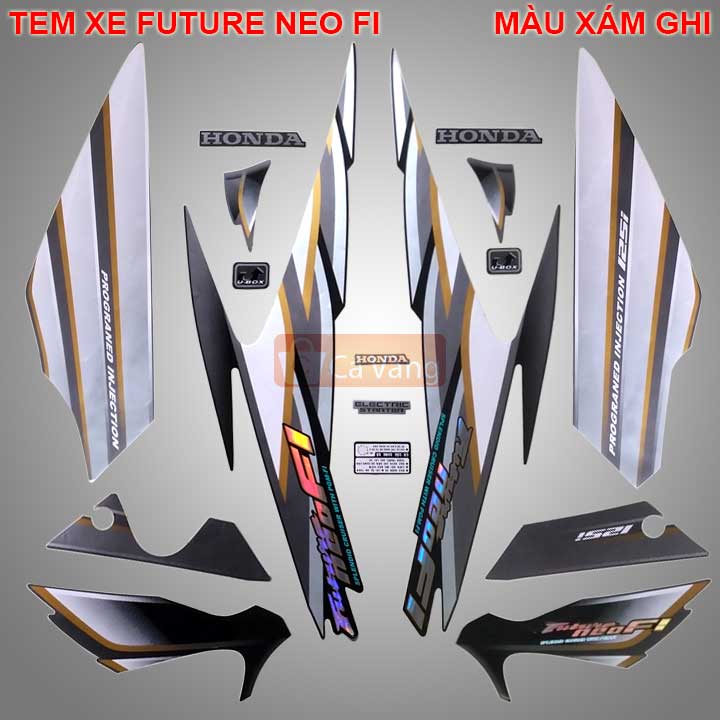 Tem xe Future Neo, Decal xe ZIN, TEM XỊN Dán dàn áo xe màu XÁM