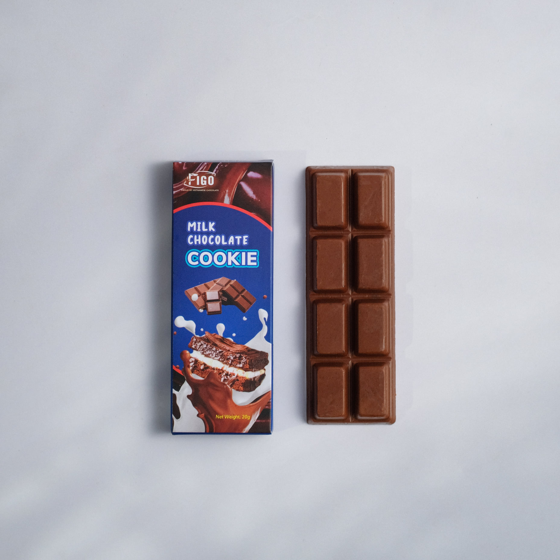 [SIÊU NGON] Kẹo socola sữa thỏi nhân bánh Cookie 20g FIGO, FIFOOD STORE, đồ ăn vặt văn phòng siêu ngon nội địa việt nam