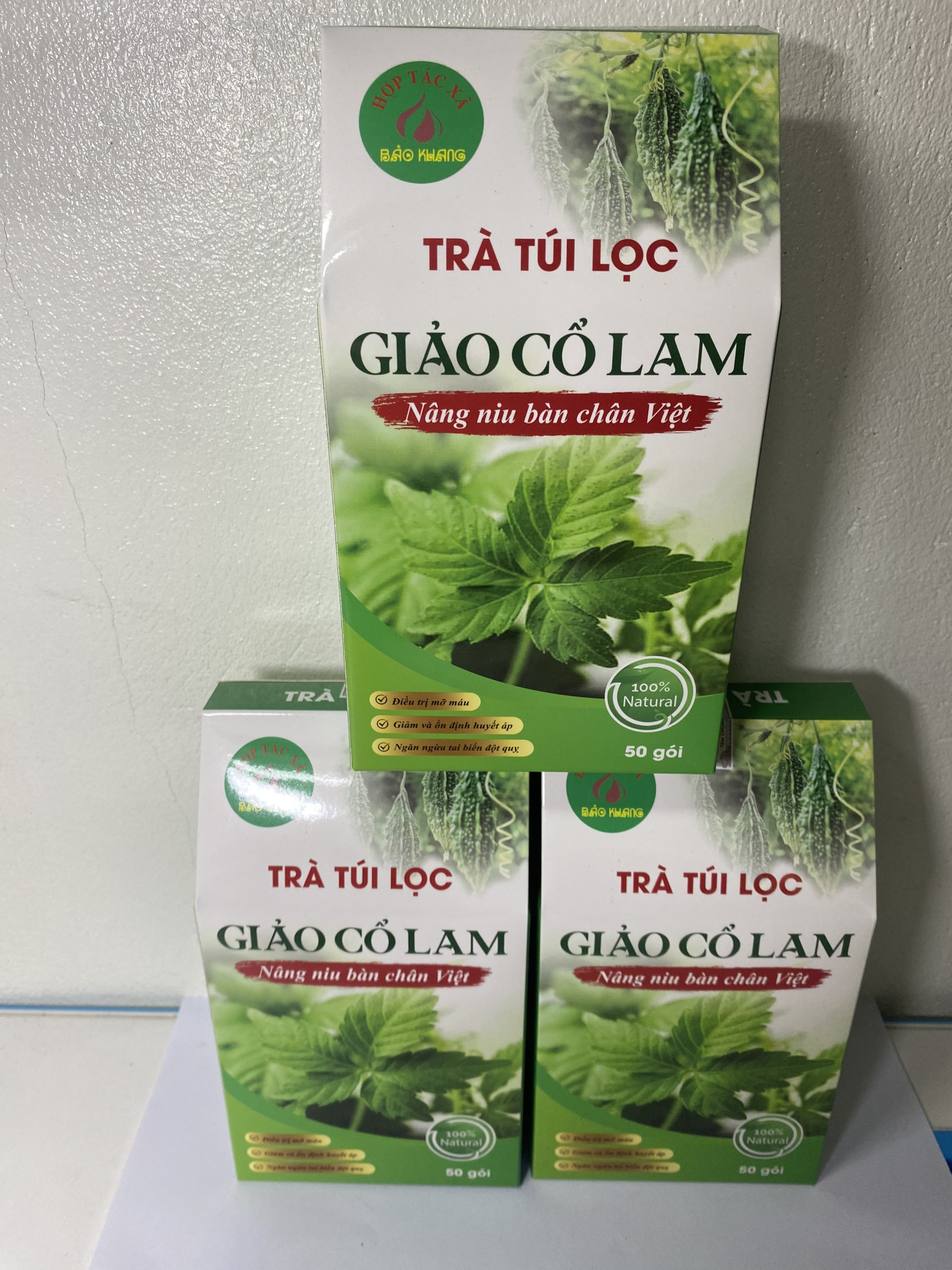 Trà túi lọc giảo cổ lam , trà giảo cổ lam Bảo Khang, ổn định huyết áp, giảm mỡ máu, phòng và hỗ trợ xơ vữa mạch máu, bình ổn huyết áp