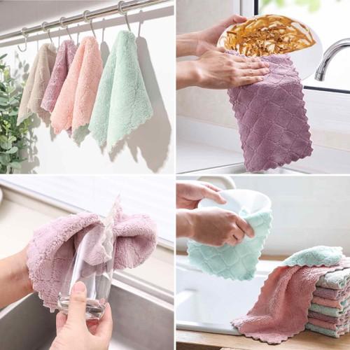Quá rẻ-Bộ 10 khăn lau siêu thấm- Khăn lau 2 mặt- thấm nước khô nhanh-Không rụng bông- Khăn lau đa năng-Khăn lau nhà bếp đa năng-khăn lau bàn- khăn đa năng, khăn lau bếp