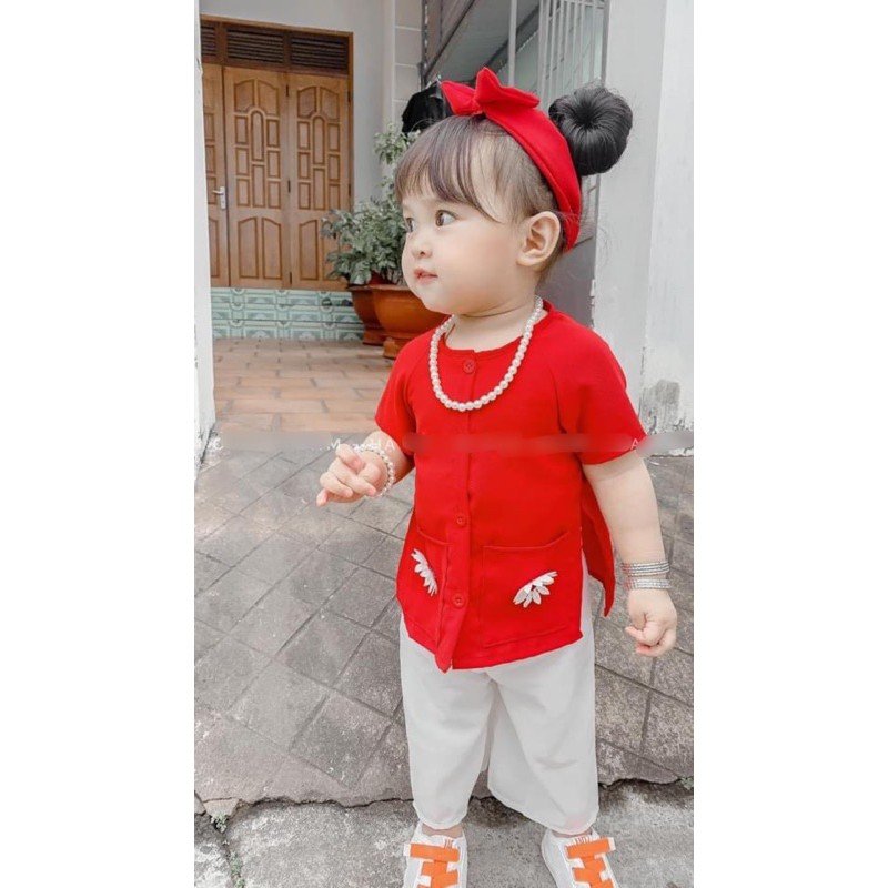 Bộ bà ba hoa cúc chất đũi cực xinh cho bé yêup