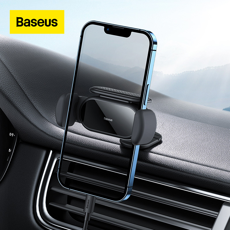 Baseus Car Solar Phone Holder Auto Clamping Car Cell Phone Stand Support 5.4-6.7 inch Phone Phone Stand For Xiaomi Car Mount For iPhone