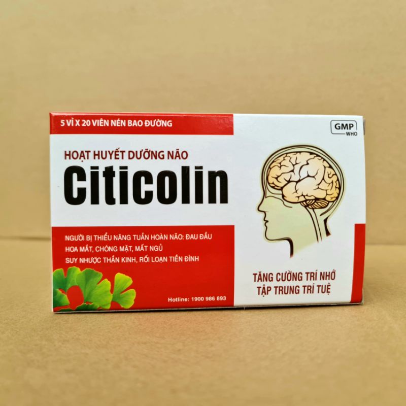 Hoạt huyết dưỡng não Citicolin - Hộp 100 viên