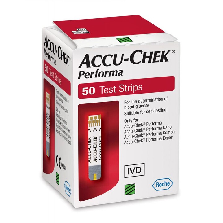 Que thử tiểu đường, đường huyết accu-check performa 1 hộp 50 que thử