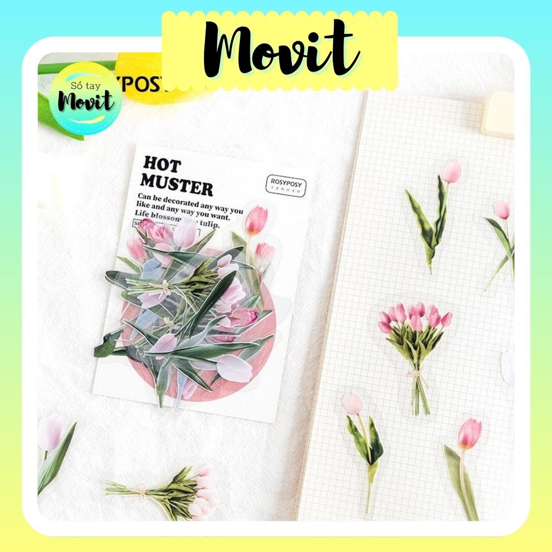 Set 40 sticker chống thấm nước làm bullet journal
